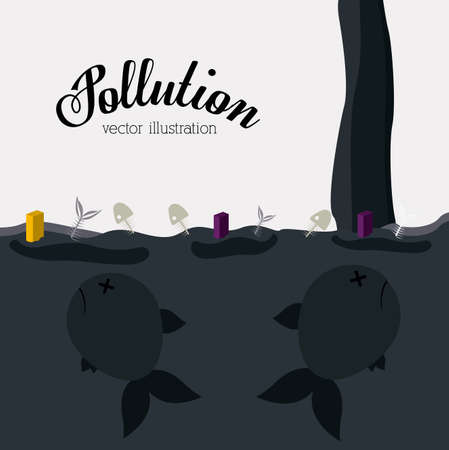 Pollution design over white background, vector illustrationのイラスト素材