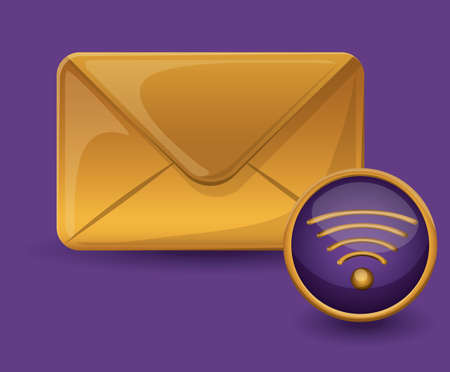 Networking design over purple background, vector illustrationのイラスト素材