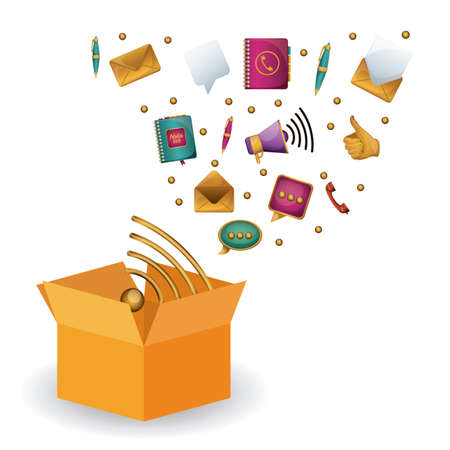 Networking design over white background, vector illustrationのイラスト素材