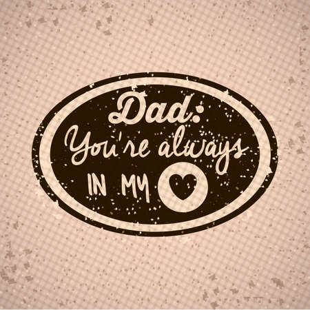 Fathers day design over retro background with a label, vector illustrationのイラスト素材