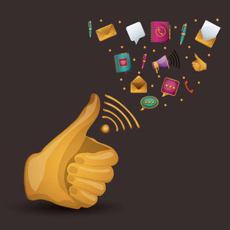 Networking design over black background, vector illustrationのイラスト素材