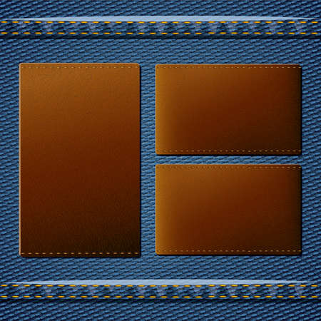 leather design over denim background vector illustrationのイラスト素材