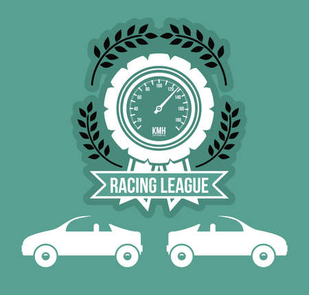 Racing School design over green background, vector illustrationのイラスト素材