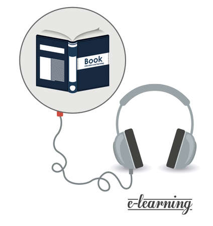 e-learning design over white background, vector illustrationのイラスト素材