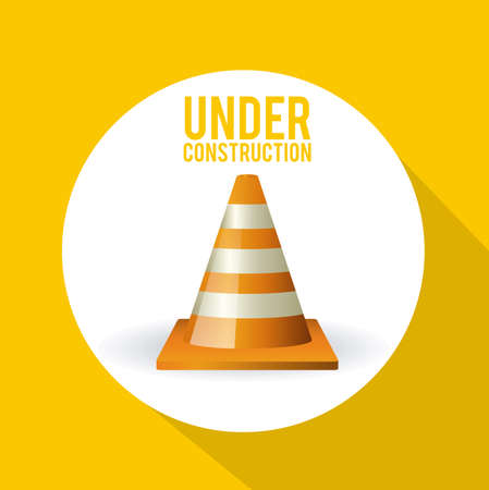 Under construction design over yellow background, vector illustrationのイラスト素材