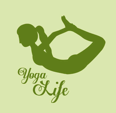 Yoga life design over green background, vector illustrationのイラスト素材