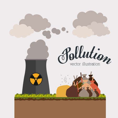 Pollution design over white background, vector illustrationのイラスト素材