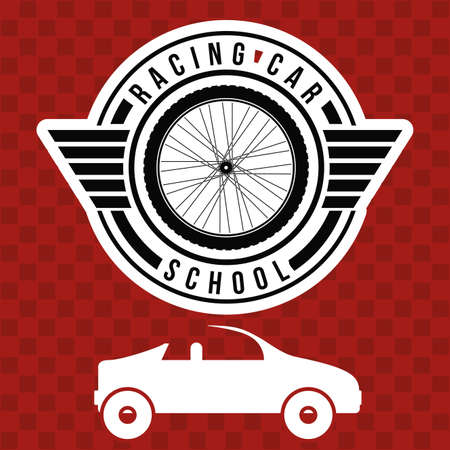 Racing School design over red background, vector illustrationのイラスト素材