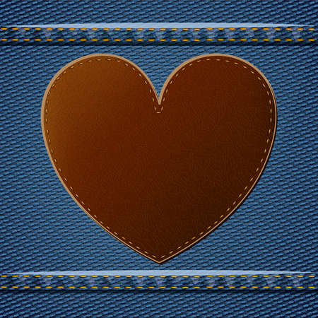 leather design over denim background vector illustrationのイラスト素材