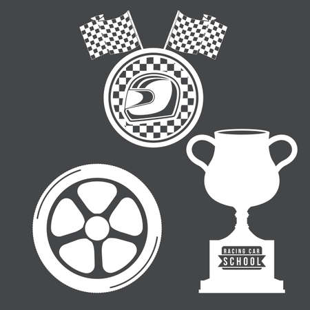 Racing School design over grey background, vector illustrationのイラスト素材