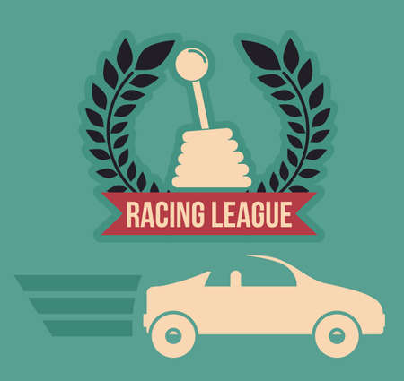 Racing School design over green background, vector illustrationのイラスト素材