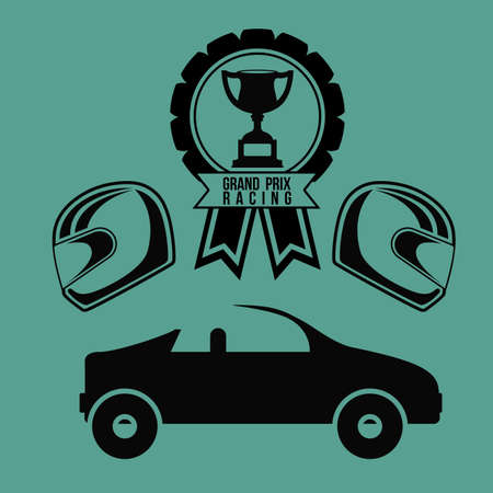 Racing School design over green background, vector illustrationのイラスト素材