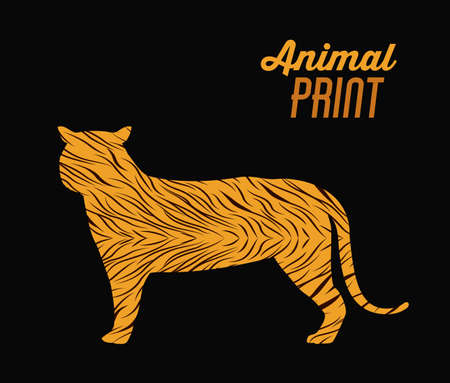 Animal Print design over black background, vector illustrationのイラスト素材