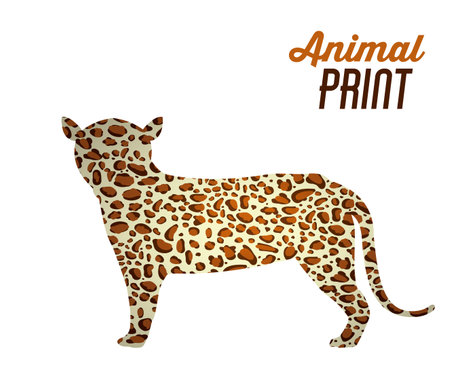 Animal Print design over white background, vector illustrationのイラスト素材