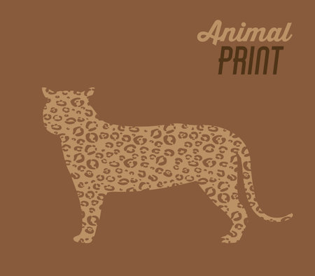 Animal Print design over brown background, vector illustrationのイラスト素材