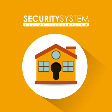 Security system design over yellow background, vector illustrationのイラスト素材