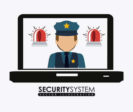 Security system design over white background, vector illustrationのイラスト素材
