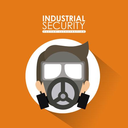 Industrial Security  design over orange background, vector illustrationのイラスト素材