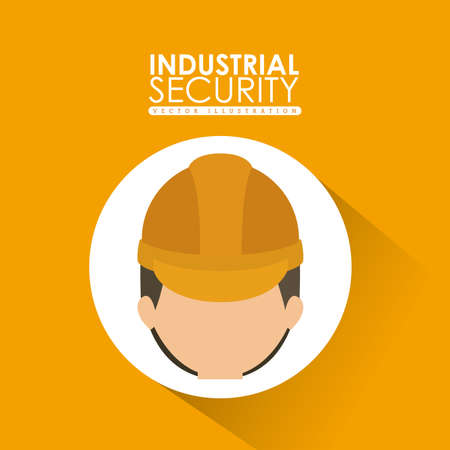 Industrial Security  design over yellow background, vector illustrationのイラスト素材