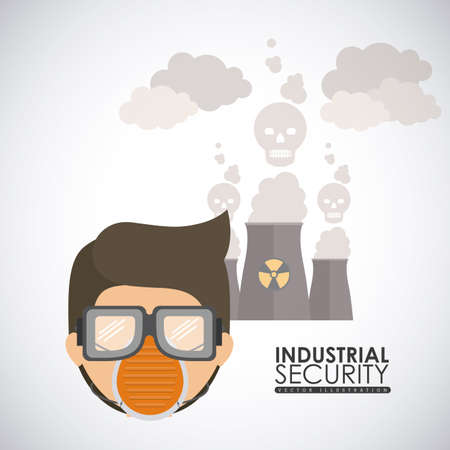 Industrial Security  design over white background, vector illustrationのイラスト素材