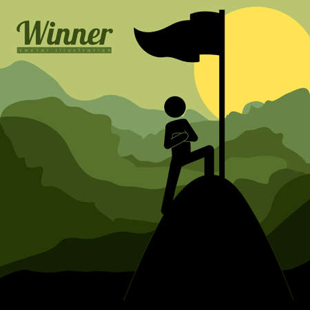 Sport design over landscape background, vector illustrationのイラスト素材