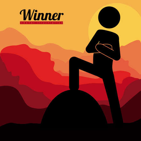 Sport design over landscape background, vector illustrationのイラスト素材