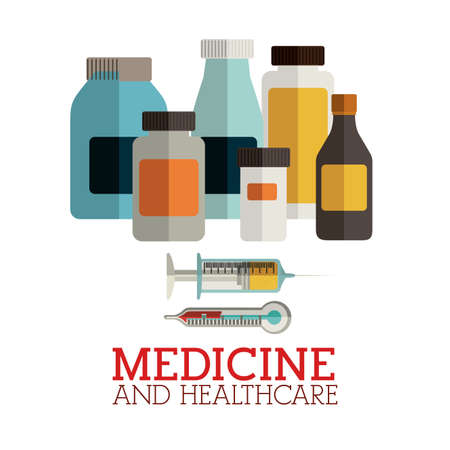 Medicine and healthcare design over white background, vector illustrationのイラスト素材