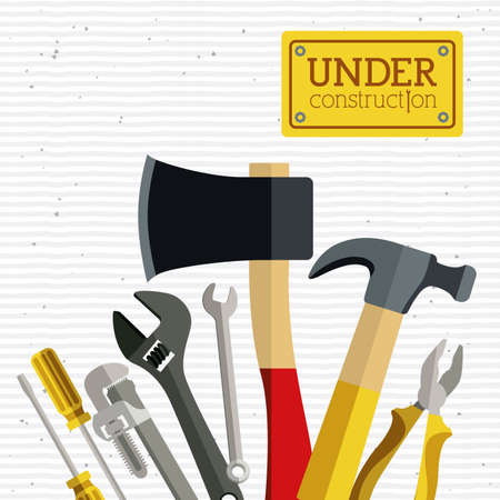 Under construction design over white background, vector illustrationのイラスト素材