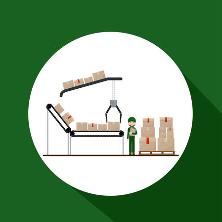 Delivery design over green background, vector illustrationのイラスト素材