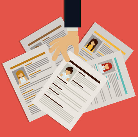 Human Resources design over red background, vector illustrationのイラスト素材