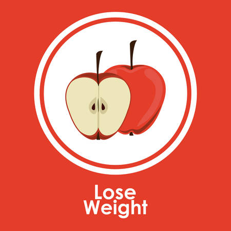 Heathy Lifestyle design over red background, vector illustrationのイラスト素材