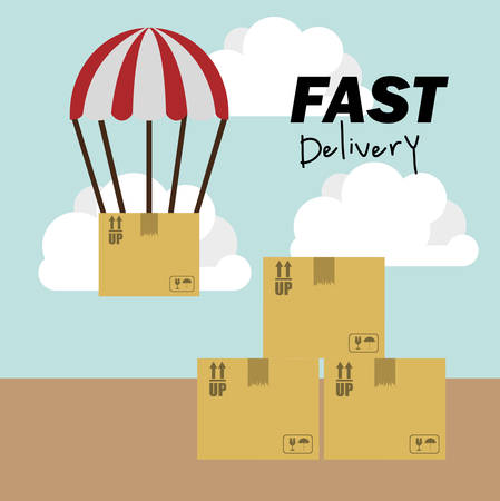 Delivery design over blue background, vector illustrationのイラスト素材