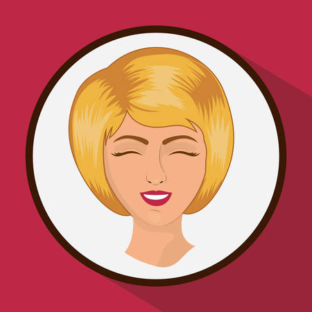 Retro Woman design over red background, vector illustrationのイラスト素材