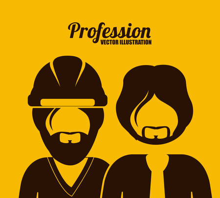 Profession design over yellow background, vector illustrationのイラスト素材