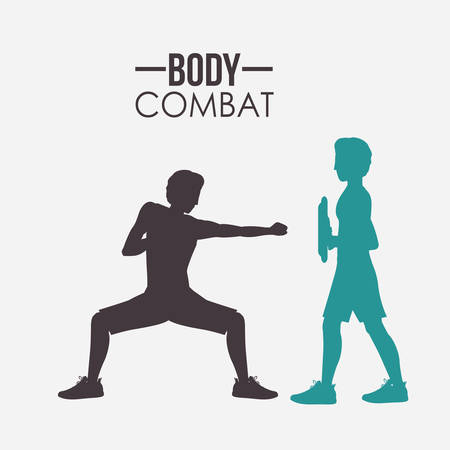 Body Combat design over white background, vector illustrationのイラスト素材