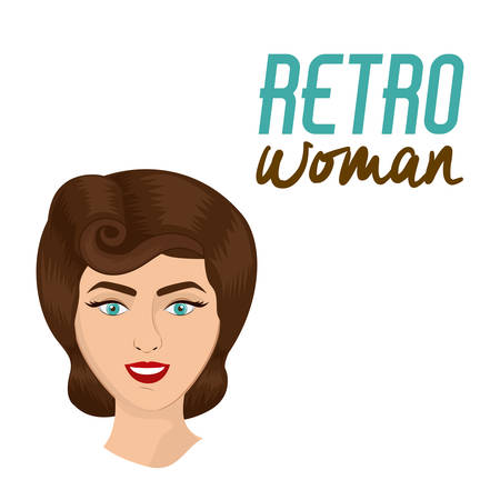 Retro woman design over white background, vector illustrationのイラスト素材
