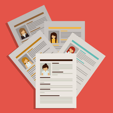 Human Resources design over red background, vector illustrationのイラスト素材