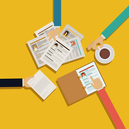 Human Resources design over yellow background, vector illustrationのイラスト素材