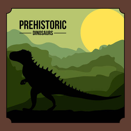 prehistoric design over landscape background, vector illustrationのイラスト素材