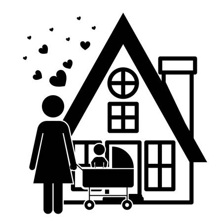 Family design over white background, vector illustrationのイラスト素材