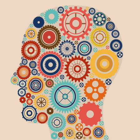 Gears design over pastel pink background, vector illustrationのイラスト素材