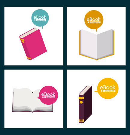 e-book design over green background, vector illustrationのイラスト素材