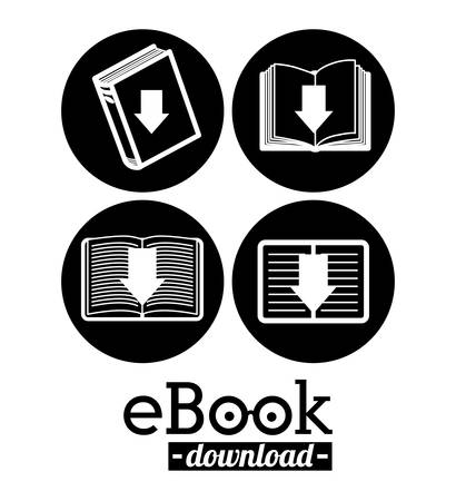 e-book design over white background, vector illustrationのイラスト素材