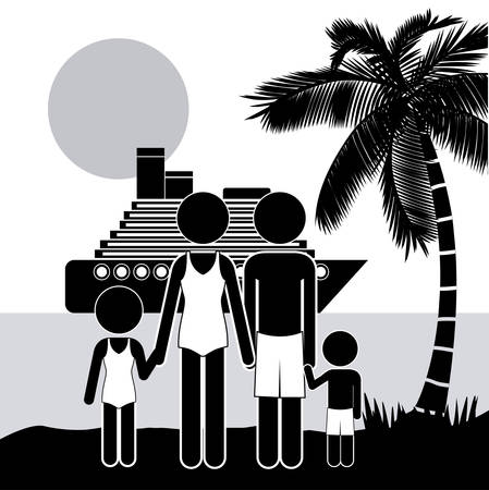 Family design over white background, vector illustrationのイラスト素材