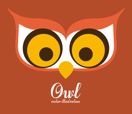 Owl design over orange background, vector illustrationのイラスト素材