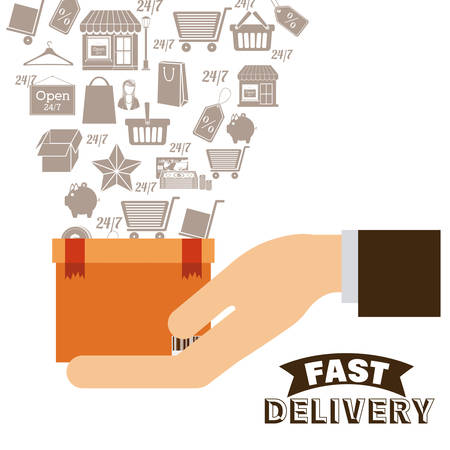 Delivery design over white background, vector illustrationのイラスト素材