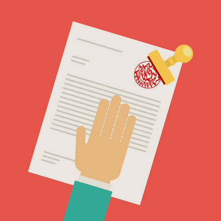 Human Resources design over red background, vector illustrationのイラスト素材