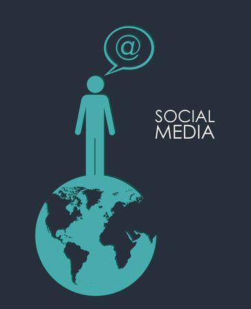 Social Media design over grey background, vector illustrationのイラスト素材