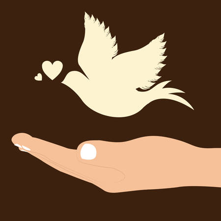 Love design over brown background, vector illustrationのイラスト素材