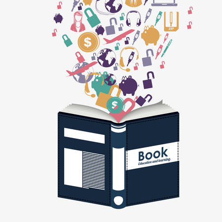 e-learning design over white background, vector illustrationのイラスト素材
